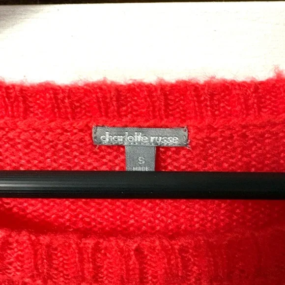 Charlotte Russe Red 'C'est La Vie' Sweater - Picture 3 of 6